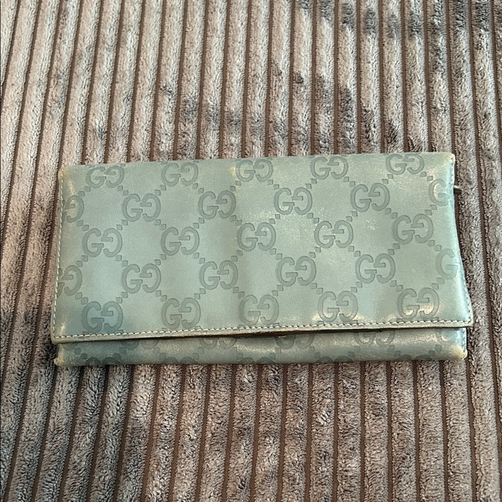 Gucci Blue Guccissima Monogram Wallet